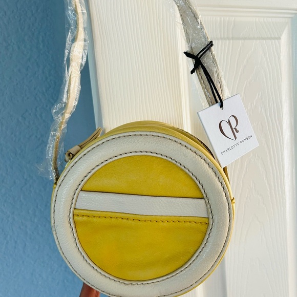Charlotte Ronson Handbags - Charlotte Ronson Yellow and Cream Mini Crossbody Bag